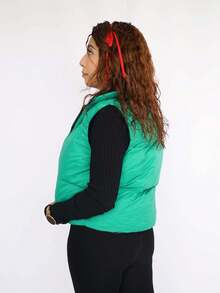 Ropa de Exterior para Mujer_Chaleco de doble vista, grueso ideal para el frio. - Verde - Ver 2