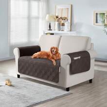 1/2/3 Seat Waterproof Sofa Covers With Non Slip Backing, Cushion Covers Couch Covers With Side Pocket Washable Chair Covers Furniture Protector For Cats Couch, Dog Bed Chocolate Brown - 巧克力棕 - 查看 3