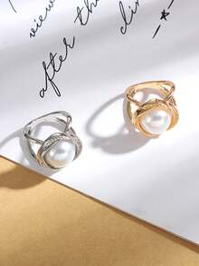 Broche Para Chal De Perlas Con Cristales Ahuecados, Muy Solicitado En El Mercado Transfronterizo, Hebilla De Pañuelo Coreano Creativa Y Moderna - Plateado - Ver 1