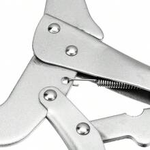 1把鉗子,壓線工具,鐵絲和電線切割機,多功能c型強力鉗,圓型口,鎖緊鉗,扁口,扁頭夾帶剝線鉗（6英寸） - 銀色 - 查看 6