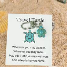 1個烏龜鑰匙扣,烏龜鑰匙圈,可愛禮物,烏龜包飾,生日禮物,男士禮物,口袋抱抱 - 藍色 - 查看 4