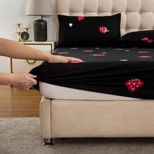 Bộ chăn ga gối đệm in hoa 3 món: 1 ga trải giường và 2 vỏ gối [Không có ga trải giường] - quả mâm xôi nhỏ - Xem 5