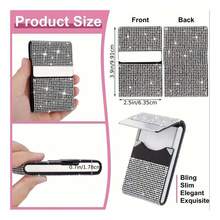 Driving License Leather Cover With Rhinestone Decoration - For Protection And Convenient Carry - Pink - View 4