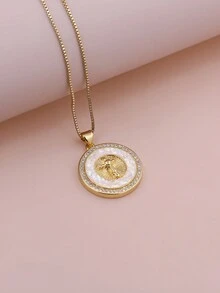 1條45cm豪華多用途立體氧化鋯白色閃閃發光的鯨魚狐狸頭小吉他魚骨吊墜項鍊女性時尚魅力珠寶 - 白色 - 查看 11