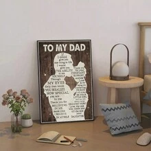 現代情感文本藝術風格帆布油畫海報,適用於裝飾客廳、臥室、沙發背景、門廊櫥櫃、桌面和地面裝飾等,作為女兒送給父親的禮物,不含畫框的替換帆布,安全地打包在pvc管內。 - 彩色 - 查看 4