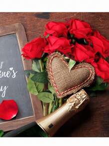 2pcs Artificial Silk Red Rose Bouquet With Long Stems For Wedding Decoration, Bridal Shower, Party, Home Decor, Table Centerpieces - Multicolor - View 4