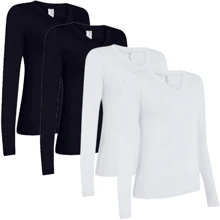 Women T-Shirts - 2黑,2白 - 查看 1