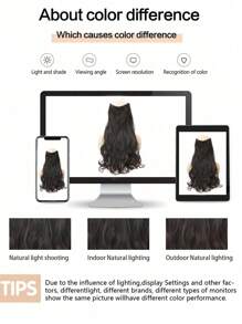 4 Stücke schokoladenbraune lockige Clip-In Haarverlängerungen, wellige synthetische Haarverlängerungen, in verschiedenen Größen erhältlich, für Frauen und Mädchen - Schokoladenbraun - View 8
