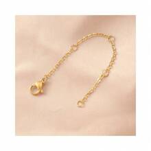 3Pcs Golden Stainless Steel Necklace Extender Chain Necklace Extenders Tail Chains For Bracelet Anklet Stainless Steel Chain Extenders For Jewelry Making