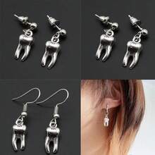 10PCS Silver Retro Alloy Teeth Pendant Fashion Dentist Series Handmade DIY Bracelet Necklace Pendant Jewelry Clothing Accessories - Silver - View 2