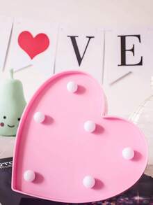 1個led形狀燈迷你心型夜燈裝飾品,適用於節日 - 粉色 - 查看 4