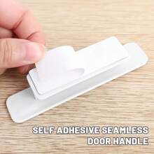 2pcs Sliding Door Hand-Pull Non-Drilling Glass Window Auxiliary Handle With Adhesive Tape For Push And Pull Door - White - View 4