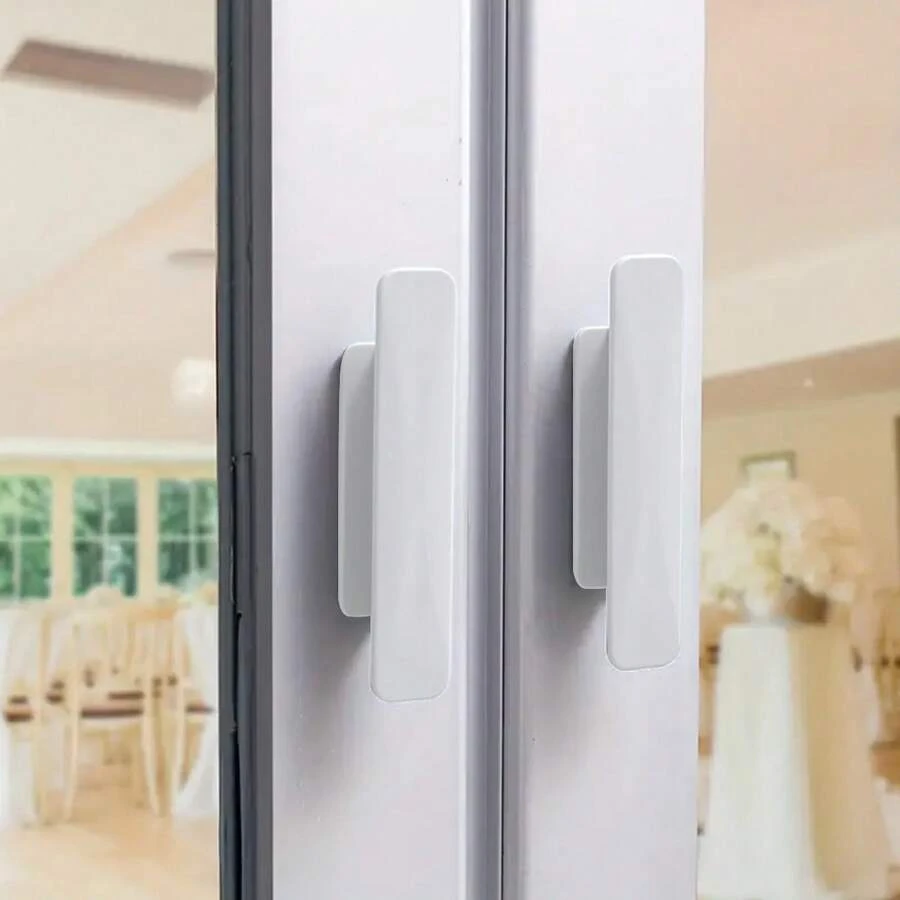 2pcs Sliding Door Hand-Pull Non-Drilling Glass Window Auxiliary Handle With Adhesive Tape For Push And Pull Door - White - View 1