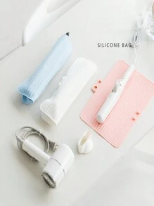 1個矽膠耐熱旅行收納袋,可收納捲髮器、直髮器、拉直器、熱造型工具 - 藍色 - 查看 1