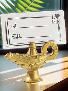 1 Miếng Đèn Buổi tiệc Bàn Ví thẻ Đối với Bình trà Message Kẹp - Vàng - Xem 1