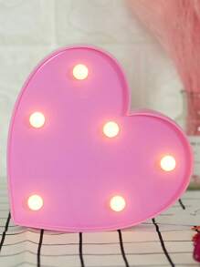 1個led形狀燈迷你心型夜燈裝飾品,適用於節日 - 粉色 - 查看 1