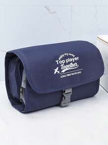 Portable Travel Business Trip Storage Bag, Large Capacity Hanging Toiletry Bag, Dry And Wet Separation Toiletry Bag - Navy Blue - View 8