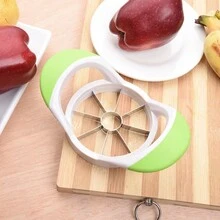 Stainless Steel Apple Slicer Corer Cutter Divider Kitchen Gadget For Fruits - Olive Green - View 6