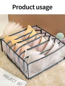 1個貼身衣物收納盒,多功能衣物收納袋,牛仔褲收納袋,可摺疊衣櫃抽屜收納盒 - 灰色 - 查看 3