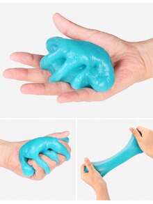 1pc Car Cleaning Gel: Magic Dust Remover, Glue Remover, And Keyboard Cleaner - Auto Cleaning Accessories For A Spotless Ride! Available In Can 160g / Experience Bag 70g ,Car Accessories - Blue - View 10