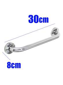 Alça Apoio Banheiro Barra Inox 30cm Idoso Cadeirante Deficiente Acessibilidade - Prata - Visão 3