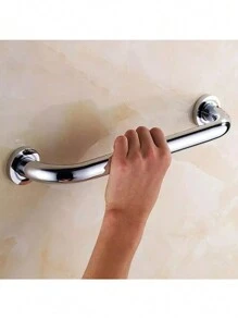 Alça Apoio Banheiro Barra Inox 30cm Idoso Cadeirante Deficiente Acessibilidade - Prata - Visão 2