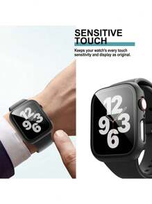 6件/套 男女时尚防摔二合一超薄钢化玻璃屏幕保护膜和智能手表壳,适用于表壳38/40/41/42/44/45/46/49mm,适用于 Series Ultra/SE/11/10/9/8/7/6/5/4/3/2/1,智能手表壳配件 - 彩色 - 查看 4