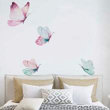 1pc Hand Painted Multiple Colors Butterfly Self-Adhesive Wall Sticker For Living Room, Bedroom, Corridor Background Decoration - Multicolor - View 2