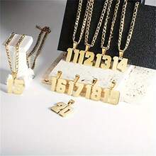 1 Miếng Mạ vàng Số Dây chuyền , Thép không gỉ Chuỗi , 60cm + 5cm , Cá nhân hóa Đồ treo Vật rủ xuống Đối với Quạt , Nam , NỮ , Con trai , Cô gái , Giáng sinh Qủa tặng ( ) - 1 dây chuyền mạ vàng 18k - Xem 5