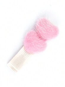 2 件装婴儿发夹 - 粉色天鹅绒心形发饰，适合节日照片和礼品套装，适合儿童发夹的日常使用 - 粉色 - 查看 5