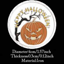 1枚萬聖節快樂紀念幣南瓜頭紀念品和禮物家庭裝飾挑戰幣 - 銀色 - 查看 2