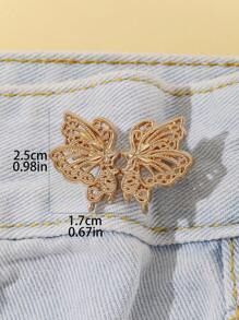 1pc Women's Metal Butterfly Fashionable Adjustable Waist Belt, Suitable For Pants & Skirts, Daily Casual Use, Great Christmas Gift - Gold - View 3
