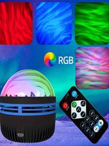 1入組帶遙控投影usb房間裝飾夜燈的led天空氛圍燈 - 彩色 - 查看 6