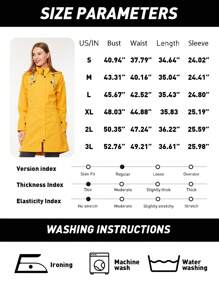 女士軟殼防水連帽外套,帶雙拉鍊和腰部束帶 - 黃色 - 查看 6