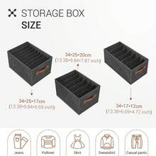 6pcs Wardrobe Storage Box - Foldable And Stable Organizer With Bottom Board - Drawer System For Clothes, T-Shirts, Pants And Underwear (34 X 17 X 12cm) 6pcs-(6 Compartments/7 Compartments/9 Compartments) - 6 Pieces-(6 Grid/7 Grid/9 Grid) - View 2