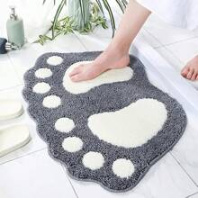 1pc Cute Foot-Shaped Floor Mat - Water-Absorbing Non-Slip Rug For Bathroom And Kitchen ,Super Absorbent Microfiber Bath Mat With Non-Slip Backing - Soft And Comfortable Gray Bathroom Rug , Fall Decor , Bathroom Decorations,- Fun Cartoon Design - Soft And Comfortable - Easy To Clean - Multicolor - View 1