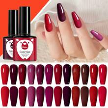 凝膠指甲油入門套件12色黑白粉綠珠光指甲油浸泡式無擦光指甲凝膠套裝,適用於所有季節的女性禮物 - 彩色 - 查看 2