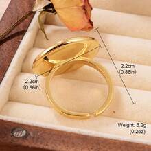 1pc Copper Plated 18k Metal Style Evil Eye Ring For Couples, Dating, Party, Gift - Open Ring - View 6