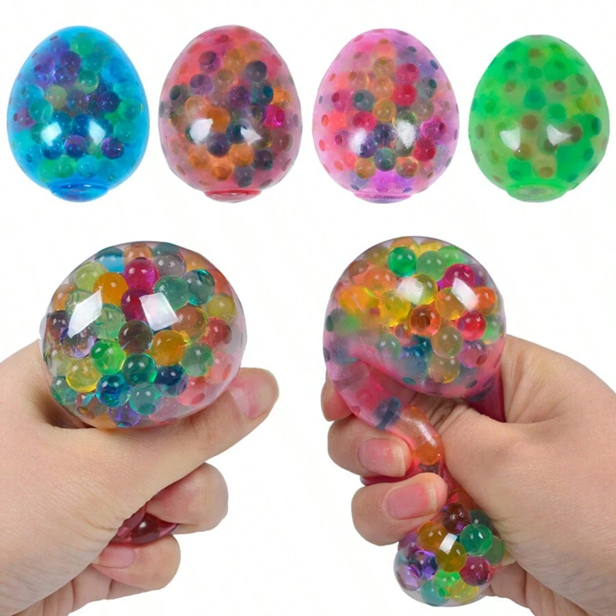 1 Pieza Cubo Mágico Pelota Antiestrés De Color Al Azar, Juguete Suave Y Creativo En Forma De Huevo Para Descompresión Y Aplastamiento - Multicolor - Ver 1