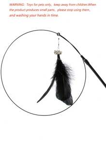 1支新款貓玩具,貓竿帶有鈴鐺和強力吸盤 - 黑色 - 查看 5