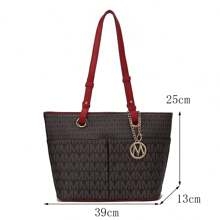 MKF Collection Signature Lori  Vegan Leather Women'S Tote Bag, Fashion Large Work Purse By Mia K - Màu xanh hải quân - Xem 8