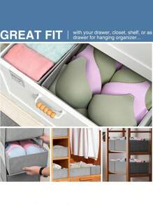 1pc Fabric Space Multi Functional Storage Box For Room Wardrobe, Home Organization And Storage, Toy Storage For Underwear, Clothing Storage, Closet Organizer And Storage  Decorations   Autumn Decor Festival Decor Room Decor Home Decor Fall Decor Bedroom Decor - Grey - View 4