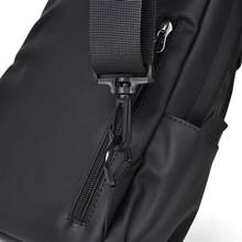 高端男士包,單肩包,斜跨包,胸包,方便大容量,防潑水,新款時尚,多功能,適合徒步旅行、跑步、騎士,耐磨、耐刮傷、防撕裂腰包,商務情人節禮物 - 黑色 - 查看 8