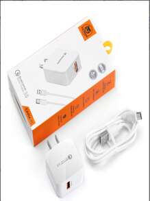 CARGADOR POP SHOPE! , CARGADOR USB A TIPO C, CARGA RAPIDA, CARGADOR - Blanco - Ver 1