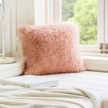 1入組人工合成纖維公主風格粉色枕套,通用四季枕套 - 米色底 長毛 - 查看 1