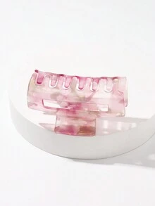 1 件裝女式夢幻粉紅方形髮夾 - 粉色 - 查看 4