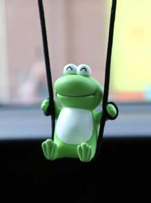 1pc Car Mounted Rearview Mirror, Frog Swing Pendant, Interior Decoration Products, Creative Car Pendant - Green - View 1