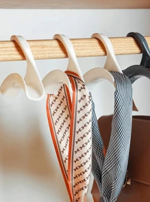 1入拱形衣架/鉤,可用於衣櫥中掛袋子、帽子、圍巾等物品 - 白色 - 查看 5