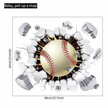 1入卡通棒球棒壁貼,家居裝飾用 - 彩色 - 查看 3