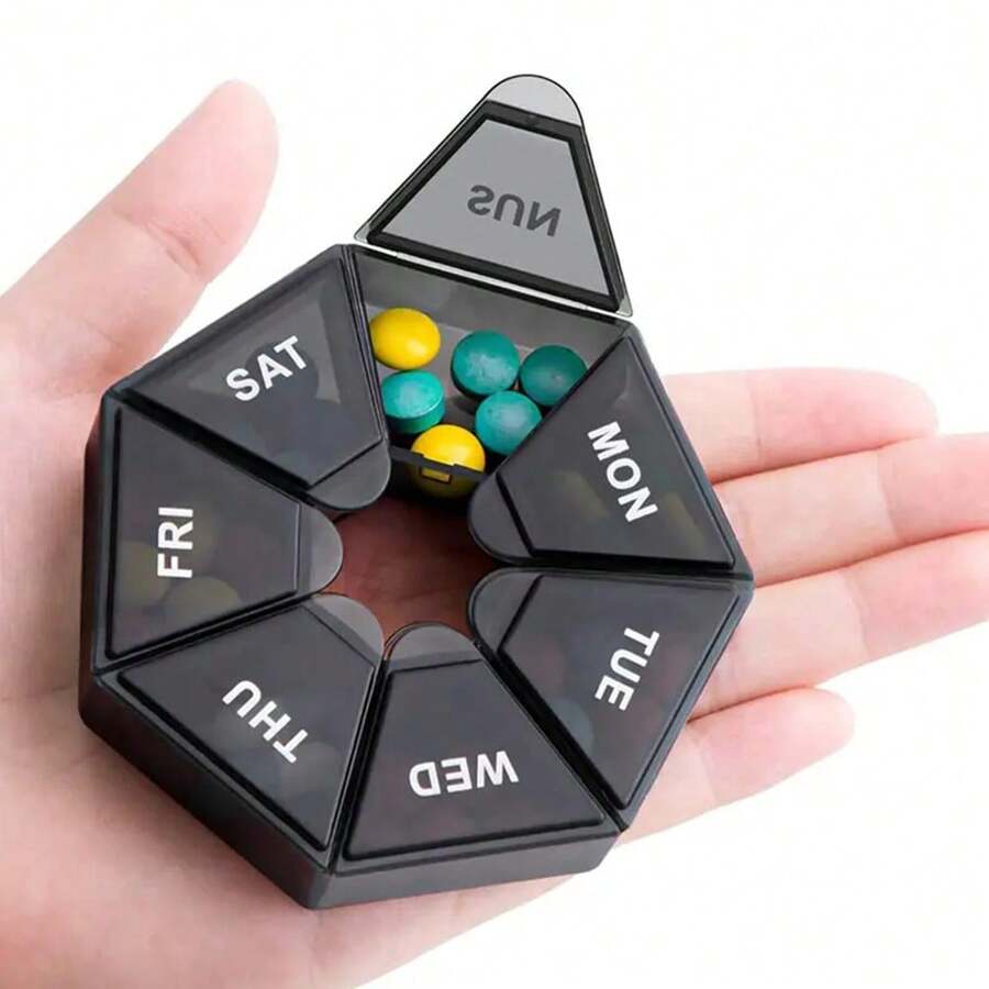 1pc 7 Days Pill Storage Box, Mini Travel Portable Medicines Dispenser